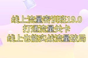 (6955期)线上流量密训班19.0,打通流量关卡,线上也能实战流量破局
