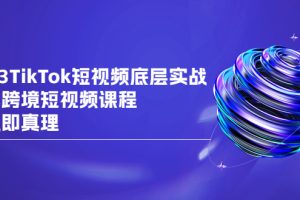 (6797期)2023TikTok-短视频底层实战,海外跨境短视频课程,实战即真理