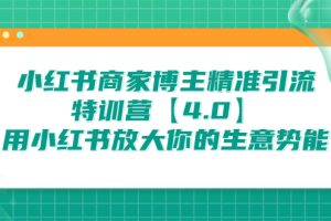 (6796期)小红书商家 博主精准引流特训营【4.0】用小红书放大你的生意势能
