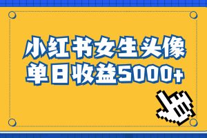 (6725期)长期稳定项目,小红书女生头像号,最高单日收益5000+适合在家做的副业项目