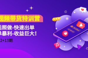 (4506期)短视频带货特训营(11+12+13期)听话照做-快速出单-简单暴利-收益巨大!