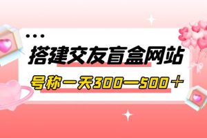 (3793期)搭建交友盲盒网站,号称一天300—500+【源码+教程】