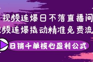 (3786期)视频连爆日不落直播间,视频连爆撬动精准免费流量,日销千单核心盈利公式