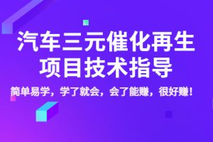 (3746期)汽车三元催化再生项目技术指导,简单易学,学了就会,会了能赚,很好赚!