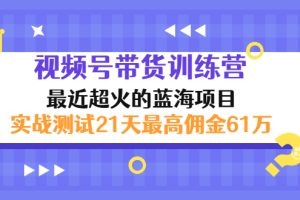 (2946期)外面收899【视频号带货训练营】最近超火:实测21天最高佣金61W(7月4日更新)