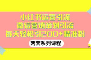 (2888期)小红书运营引流+微信营销策划引流,每天轻松引200+精准粉(两套系列课程)