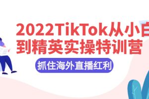 (2394期)2022TikTok从小白到精英实操特训营,掌握TikTok核心技术,抓住海外直播红利