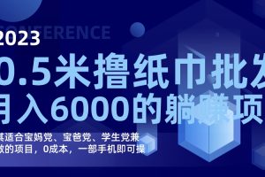 (7422期)撸纸巾批发躺赚项目,0成本,一部手机无脑操作,月入6000+