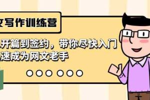(9102期)网文写作训练营,从开篇到签约,带你尽快入门,迅速成为网文老手(22节课)