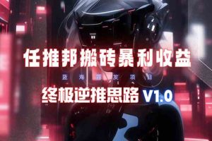 （9566期）【限时蓝海】任推邦搬砖暴利吃收益_终极逆推思路V1.0