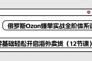 (10555期)俄罗斯 Ozon-爆单实战全阶体系课,零基础轻松开启海外卖货(12节课)