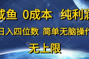 (10576期)咸鱼0成本,纯利润,日入四位数,简单无脑操作