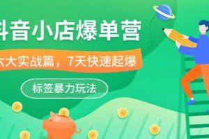 (10623期)抖音小店-爆单营,6大 实战篇,7天 快速起爆,标签暴力玩法(41节课)