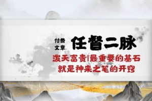 (10659期)某付费文章《任督 二脉 泼天富贵|最重要的基石 就是神来之笔的开窍|万字》