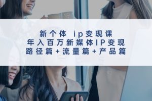(11971期)新个体 ip变现课,年入百万新媒体IP变现,路径篇+流量篇+产品篇