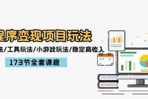 (12075期)小程序变现项目玩法:图文玩法/工具玩法/小游戏玩法/稳定高收入/173节课程