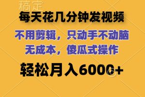 (12119期)每天花几分钟发视频 无需剪辑 动手不动脑 无成本 傻瓜式操作 轻松月入6…