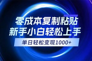 (12121期)0成本复制粘贴,小白轻松上手,无脑日入1000+,可批量放大