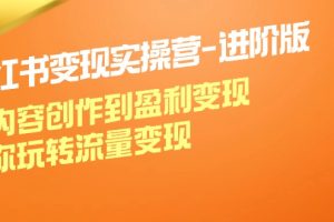 (12234期)小红书变现实操营-进阶版:从内容创作到盈利变现,带你玩转流量变现