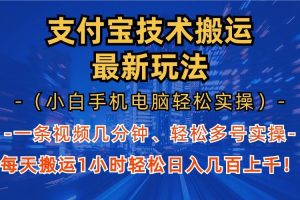 (13203期)支付宝分成技术搬运“最新玩法”(小白手机电脑轻松实操1小时) 轻松日…