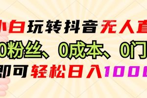 (13210期)小白玩转抖音无人直播,0粉丝、0成本、0门槛,轻松日入1000+