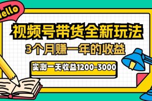 (13211期)24年下半年风口项目,视频号带货全新玩法,3个月赚一年收入,实测单日…