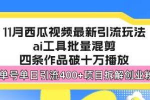 (13245期)西瓜视频最新玩法,全新蓝海赛道,简单好上手,单号单日轻松引流400+创…