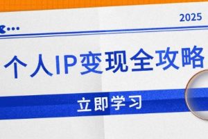 (14017期)个人IP变现全攻略:私域运营,微信技巧,公众号运营一网打尽,助力品牌推广
