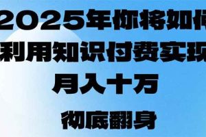 (14061期)2025年,你将如何利用知识付费实现月入十万,甚至年入百万?