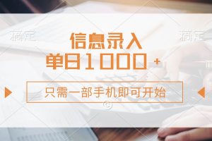 (14160期)信息录入,几秒钟一单,只需一部手机即可开始,0成本,每天1000+