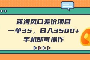 (14164期)蓝海风口差价项目,一单35,日入3500+,手机即可操作