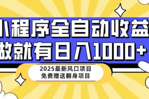 (14205期)25年最新风口,小程序自动推广,,稳定日入1000+,小白轻松上手
