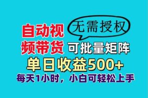 (14229期)自动视频带货,可批量矩阵,单日收益500+、轻松实现睡后收益,小白可…