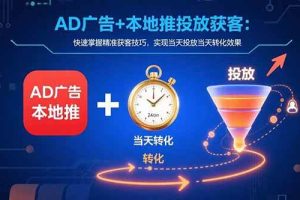 (15637期)AD广告+本地推投放获客:快速掌握精准获客技巧,实现当天投放当天转化效果
