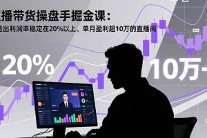 (16727期)直播带货操盘手掘金课:打造出利润率稳定在20%以上、单月盈利超10万的直播间